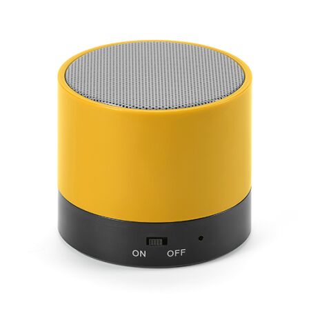 Werbeartikel Gauss Lautsprecher aus rABS, 300 mAh. 1,5 Std Spielzeit. 3 W Leistung – Orange – mit Logo bedruckt