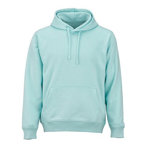 allbranded Werbeartikel Bondi Unisex Kapuzenpullover. Bio-Baumwolle und rPET. 300g/m² – Hellgrün – 2XL – mit Logo bedruckt