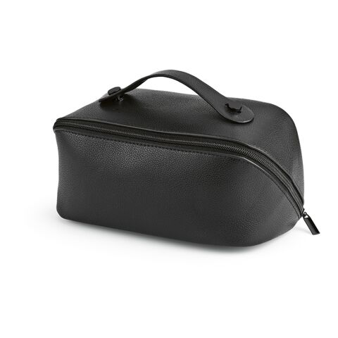 Macao 3,5L Kulturtasche aus recy.Leder. Mit Zipper und Tragegriff Schwarz | ohne Werbeanbringung | Nicht verfügbar | Nicht verfügbar | Nicht verfügbar