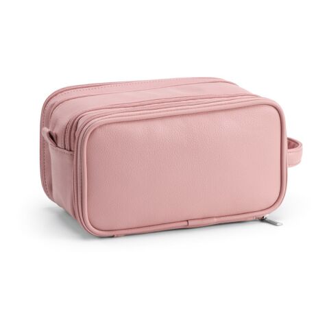 Helsinki Kulturtasche 3,5L aus recy. PU. Mit Doppelreißverschluss und Magnetverschluss. Rosa