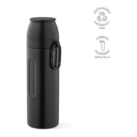 Loire Thermos recy.Edelstahl 810 ml Schwarz | ohne Werbeanbringung