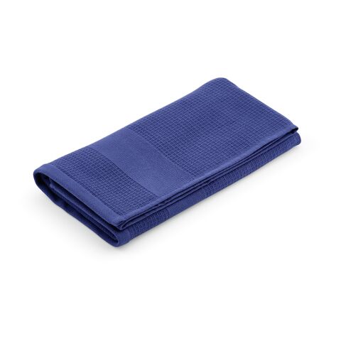 Nachhaltiger Werbeartikel Botticelli M Handtuch recy.Baumwolle 500 g/m². Hergestellt in Portugal – Marineblau – mit Logo bedruckt