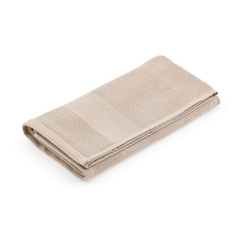 Nachhaltiger Werbeartikel Botticelli XL Badetuch recy.Baumwolle 500 g/m². Hergestellt in Portugal – Natur – mit Logo bedruckt