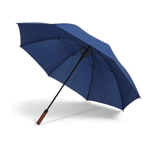 Werbeartikel Aretha 32"Regenschirm aus rPET. Winddicht mit automatischer Öffnung – Marineblau – mit Logo bedruckt