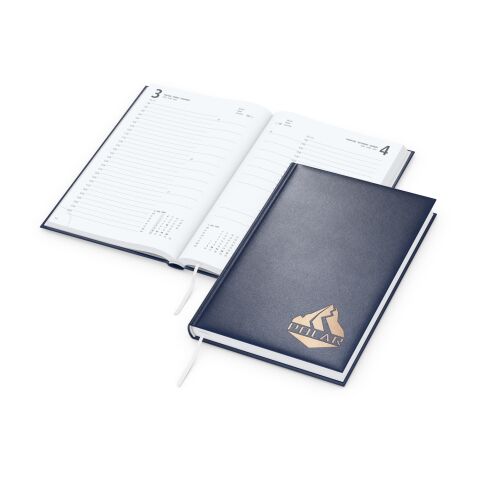 Tageskalender Advance Mo.–So. je 1 Seite Kunstleder-Hardcover Dunkelblau | DIN A5 | ohne Werbeanbringung | Kupferprägung inkl.