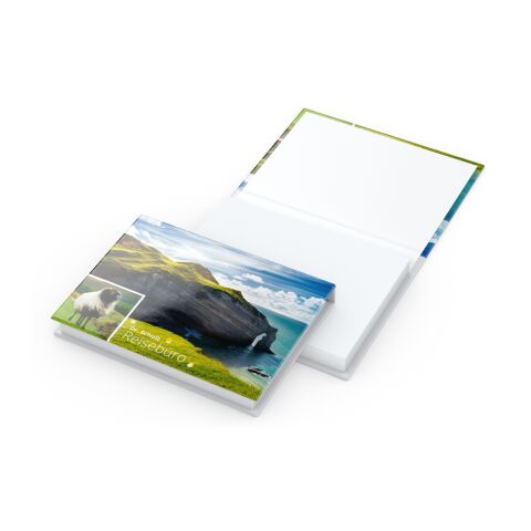 Haftnotizblock Hardcover Dublin Format mittelgroß 100 Haftzettel 105 × 78 mm | Nicht verfügbar | ohne Werbeanbringung | weiß | matt