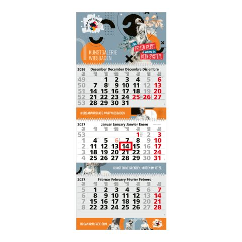 3-Monatskalender Mehrblock Maxi Wire-O 3 Wire-O-Bindung