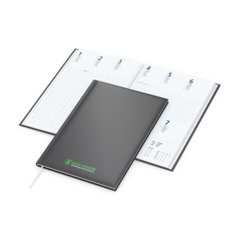 Wochenkalender Media 175 × 245 mm Kunstleder-Hardcover matt Anthrazit | 175 × 245 mm | ohne Werbeanbringung | Siebdruck-Digital inkl.