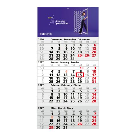 4-Monatskalender Einblatt Mega 4 A Schrift klassisch