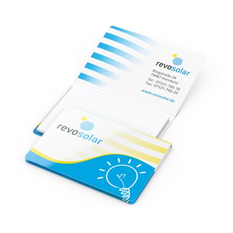 Haftnotizblock Memo-Card Format klein Karton-Umschlag 72 × 50 mm | Nicht verfügbar | ohne Werbeanbringung | ohne Werbeanbringung | weiß | glänzend