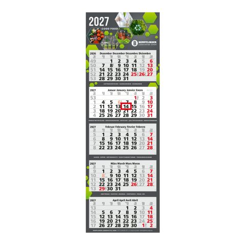 5-Monatskalender Mehrblock Penta Light 5 Werbung auf Rückwand Hellgrau | 330 × 985 mm | ohne Werbeanbringung | Nicht verfügbar | Nicht verfügbar | Nicht verfügbar