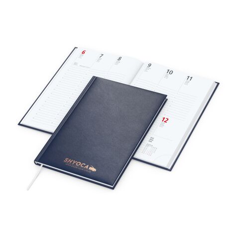 Wochenkalender Prestige A5 Kunstleder-Hardcover robust marineblau | Kupferprägung inkl.