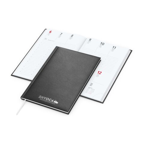 Wochenkalender Prestige A5 Kunstleder-Hardcover robust schwarz | Silberprägung inkl.