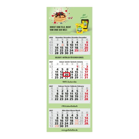 4-Monatskalender Mehrblock Quadro Light 4 mehrsprachig Hellgrau | 330 × 900 mm | ohne Werbeanbringung | Nicht verfügbar | Nicht verfügbar | Nicht verfügbar | Schweiz (D/F/I/GB)