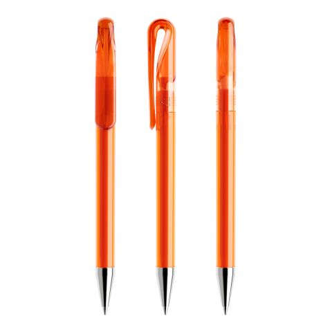 Werbeartikel Prodir DS1 Drehkugelschreiber transparent – orange – mit Logo bedruckt