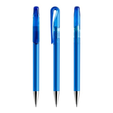Werbeartikel Prodir DS1 Drehkugelschreiber transparent – blau – mit Logo bedruckt