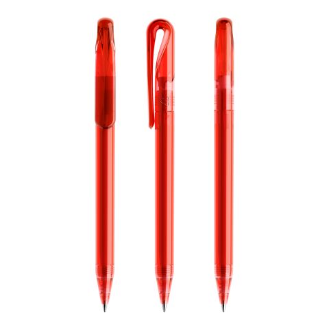 Werbeartikel Prodir DS1 Drehkugelschreiber transparent – rot – mit Logo bedruckt