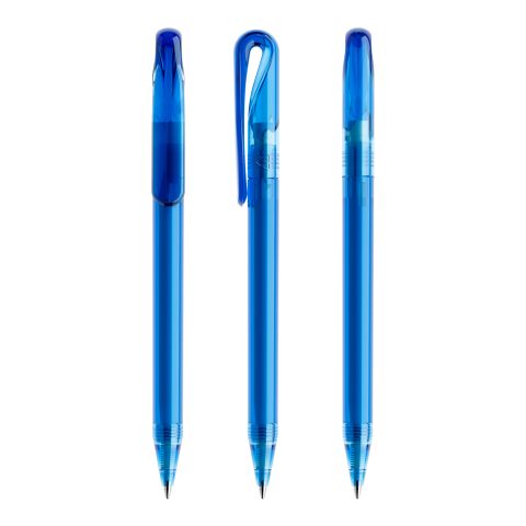 Werbeartikel Prodir DS1 Drehkugelschreiber transparent – blau – mit Logo bedruckt
