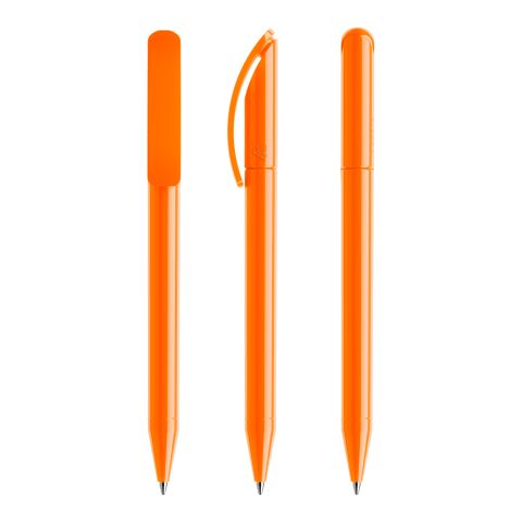 Werbeartikel Prodir DS3 Drehkugelschreiber poliert – orange – mit Logo bedruckt
