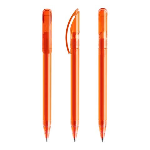 Werbeartikel Prodir DS3 Drehkugelschreiber transparent – orange – mit Logo bedruckt