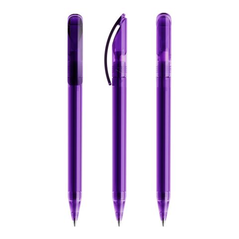 Werbeartikel Prodir DS3 Drehkugelschreiber transparent – violett – mit Logo bedruckt