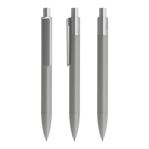 Werbeartikel Prodir DS4 Druckkugelschreiber Soft Touch – grau – mit Logo bedruckt