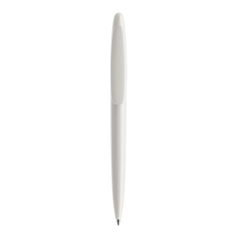 Prodir DS5 runder Drehkugelschreiber weiß | 3-farbiger Siebdruck | 4-farbiger Tampondruck | Poliert Kunststoff | Poliert Kunststoff | Schwarz