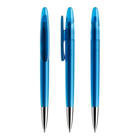 Werbeartikel Prodir DS5 Drehkugelschreiber transparent – blau – mit Logo bedruckt