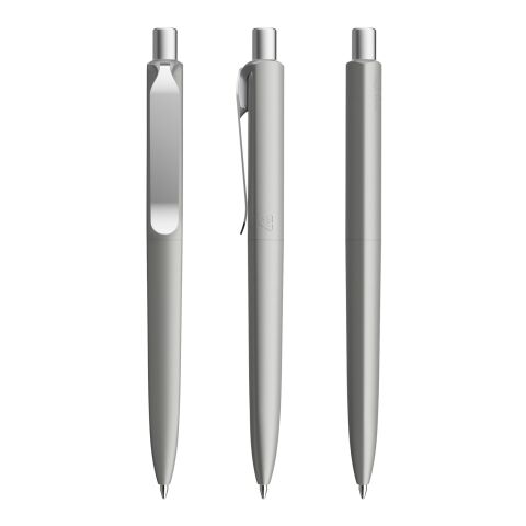Werbeartikel Prodir DS8 Druckkugelschreiber matt mit Metallclip – grau-silber – mit Logo bedruckt