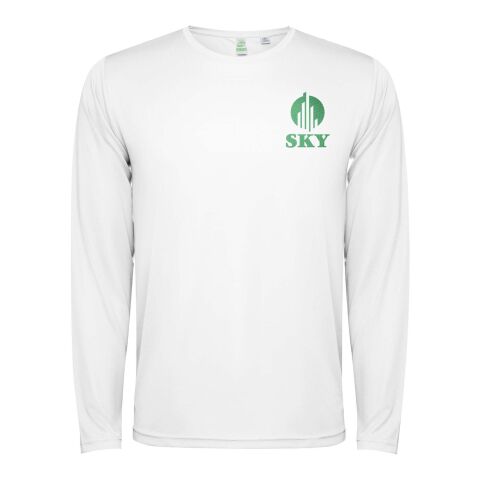 48h Express-Druck Werbeartikel Estoril Langarm-Shirt für Kinder – weiss – 4 – mit Logo bedruckt
