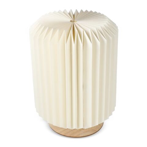 Coollux faltbare Papier LED-Lampe Aurora auf Holzsockel, 22cm