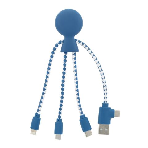 Werbeartikel 2081 | Xoopar Mr. Bio Charging cable – Blau weiss – mit Logo bedruckt