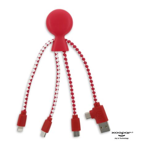 Werbeartikel 2081 | Xoopar Mr. Bio Charging cable – Rot Weiss – mit Logo bedruckt