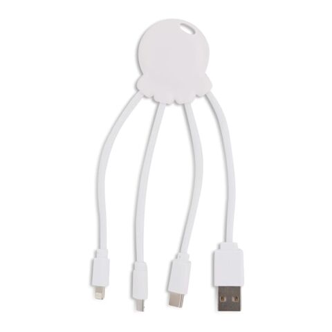 Werbeartikel 2087 | Xoopar Octopus Charging cable – weiss – mit Logo bedruckt