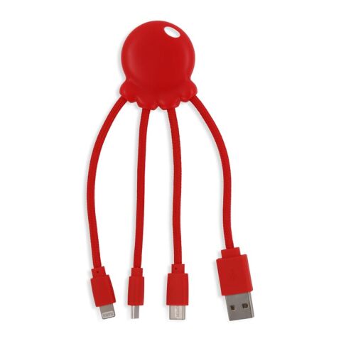 Werbeartikel 2087 | Xoopar Octopus Charging cable – Rot Weiss – mit Logo bedruckt