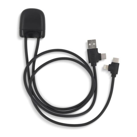 Werbeartikel Xoopar Ice-C GRS Charging cable – Schwarz – mit Logo bedruckt