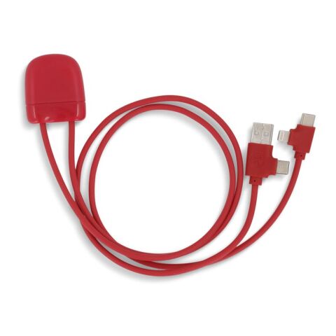 Werbeartikel Xoopar Ice-C GRS Charging cable – Rot Weiss – mit Logo bedruckt