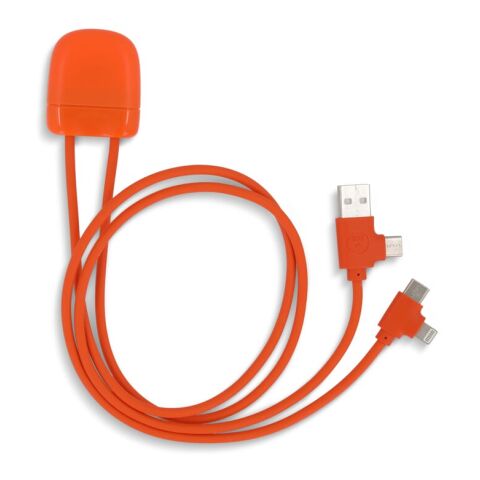 Werbeartikel Xoopar Ice-C GRS Charging cable – Orange – mit Logo bedruckt