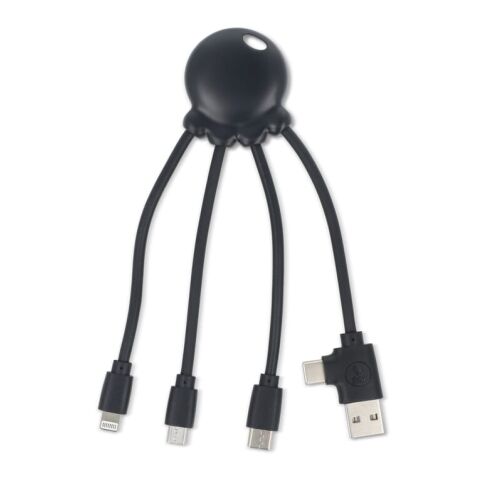 Werbeartikel 4009| Xoopar Eco Octopus Ladekabel – Schwarz – mit Logo bedruckt