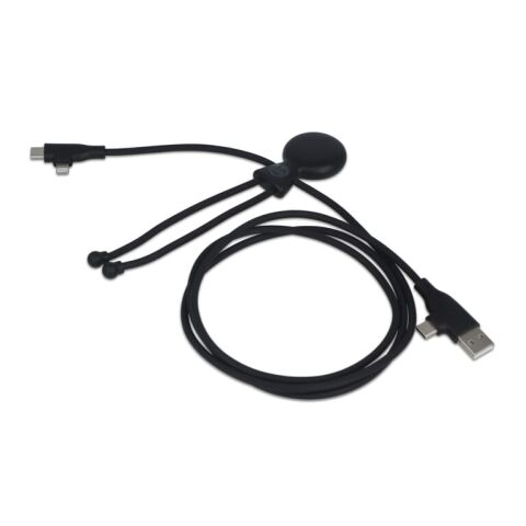 Werbeartikel Xoopar Mr. Bio Lang 60W PD Multi-Ladekabel 1.2 Meter – Schwarz – mit Logo bedruckt