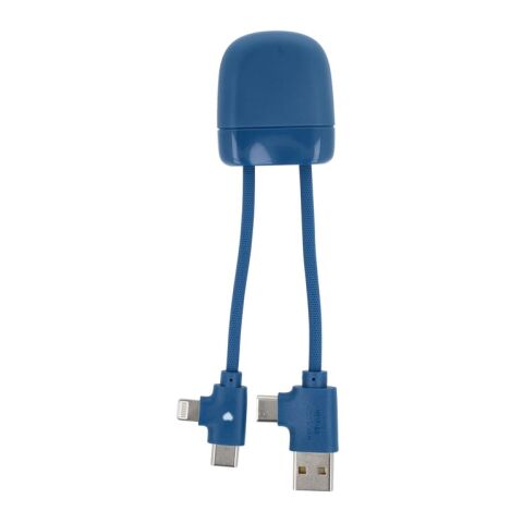 Werbeartikel Xoopar ICE-B Multi-Ladekabel – Blau weiss – mit Logo bedruckt
