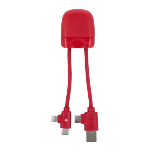 Werbeartikel Xoopar ICE-B Multi-Ladekabel – Rot Weiss – mit Logo bedruckt