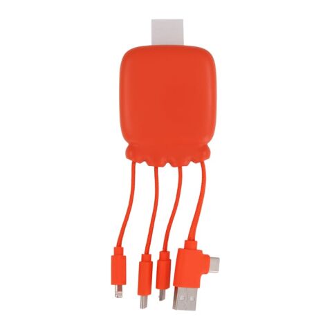Werbeartikel 3192 | Xoopar Octopus Gamma 2 Bio Charging cable with 3.000mAh Powerbank – Orange – mit Logo bedruckt