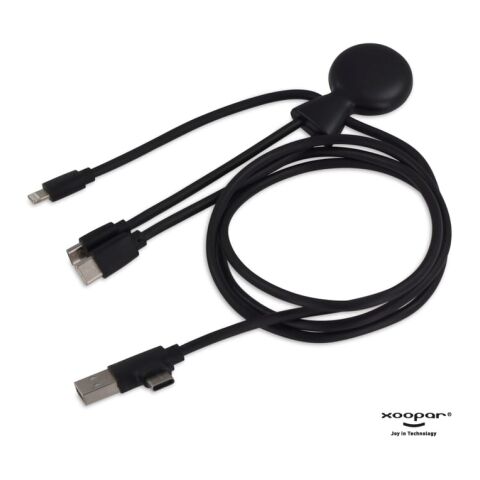 Werbeartikel 3199 | Xoopar Mr. Bio Powerbank and cable pack 7.000mAh – Schwarz – mit Logo bedruckt