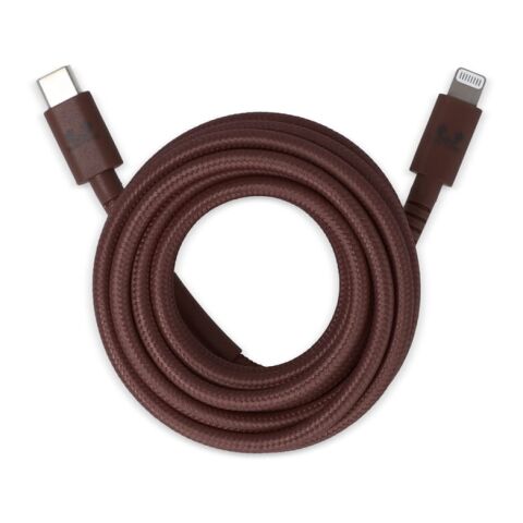 Werbeartikel 2ULC200 | Fresh 'n Rebel USB-C zu Apple Lightning Kabel 2.0m – Braun-Braun – mit Logo bedruckt