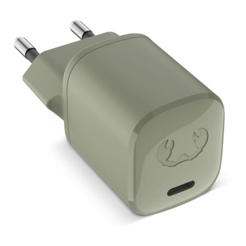 Werbeartikel 2WC20 I Fresh & Rebel USB-C Mini Charger USB-C PD // 20W – Dried Green – mit Logo bedruckt