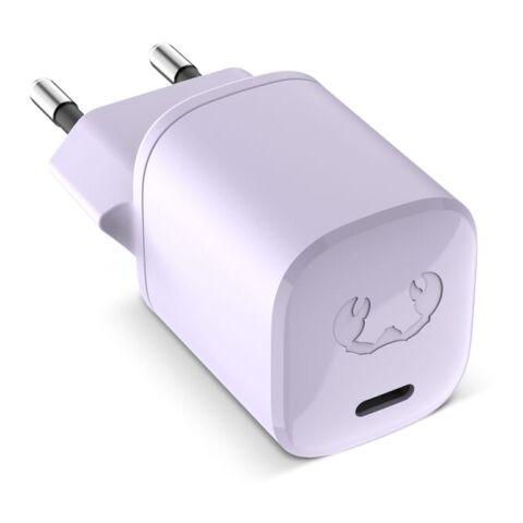 Werbeartikel 2WC20 I Fresh & Rebel USB-C Mini Charger USB-C PD // 20W – Transparent Lila – mit Logo bedruckt