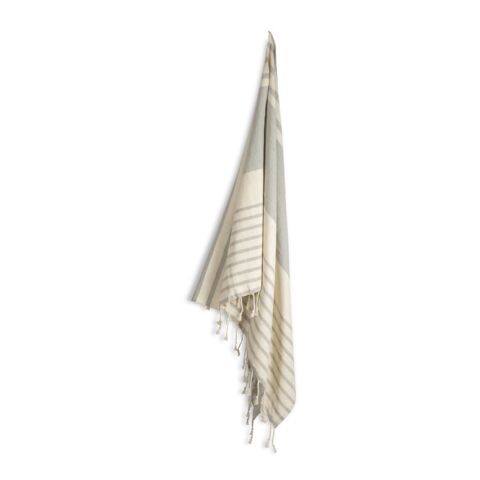 Nachhaltiger Werbeartikel Sagaform Ella Hamam-Handtuch Bio-Baumwolle 90x170cm – Beige – mit Logo bedruckt