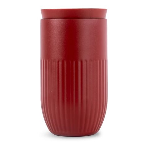 Werbeartikel Sagaform Tova isolierter Thermobecher, 320 ml auslaufsicher und spülmaschinenfest – dunkelrot – mit Logo bedruckt