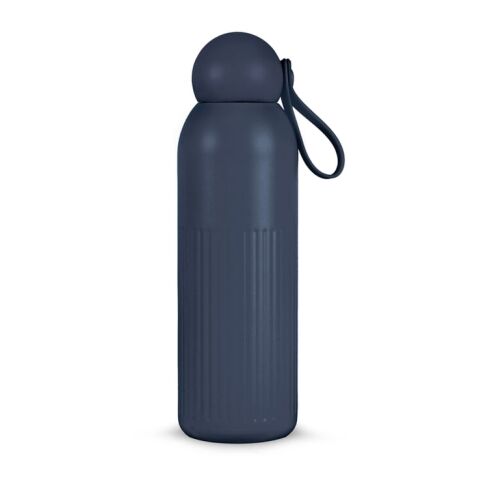 Nachhaltiger Werbeartikel Sagaform Tekla 500 ml Isolierflasche aus recyceltem Edelstahl kupferbeschichtet spülmaschinenfest – Dunkelblau – mit Logo